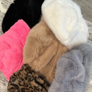 Walking in winter Wonderland, fuzzy hat